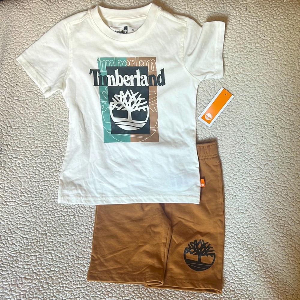 Timberland 2 PC tee short set. Size 6